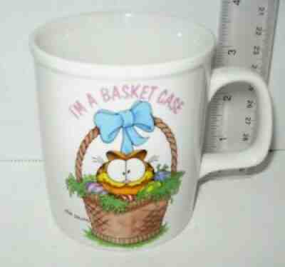 Rare Vintage Jim Davis Garfield Easter I'm A Basket Case Mug Enesco Label