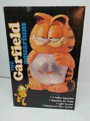 RARE Vintage 1990 The Garfield Aquarium Lights Up New In Box Fish Tank