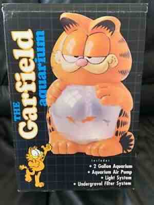 Vintage 1990 The Garfield Aquarium Lights Up New In Box. Fish Tank Bowl