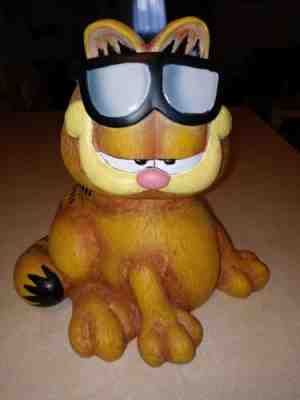 Rare Vintage Garfield Coin Bank Money Sun Glasses Elby Gifts Heavy