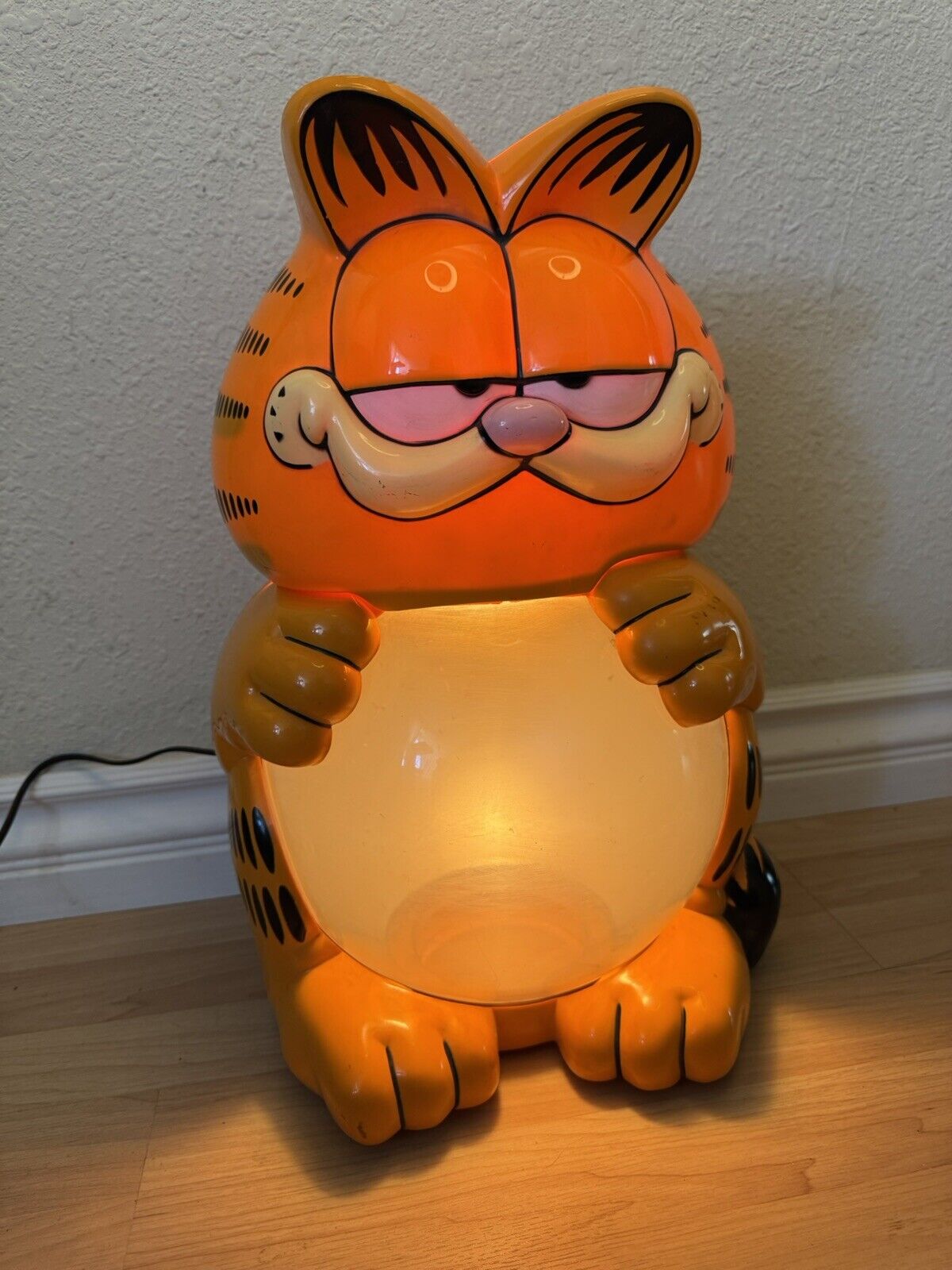 Vintage Garfield the Cat 18" Lighted 2 Gallon Fish Tank Bowl Aquarium Pump WORKS