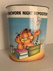 1978 GARFIELD Metal Trash Can Waste Basket RARE Cheinco USA Homework Depository