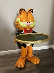 garfield butler lifesize figure 37.5” tall cartoon Rare Vintage Waiter Sign