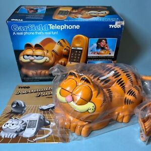 RARE Garfield Vintage Telephone Unused 1980s NIB New in Box Cartoon Collectible