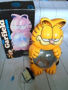 RARE Vintage 1990's GARFIELD The Cat Lighted FISH BOWL Aquarium W/ Box