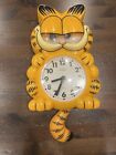 RARE VINTAGE 1978 GARFIELD SUNBEAM HANGING WALL CLOCK . For Parts Only. Not Work