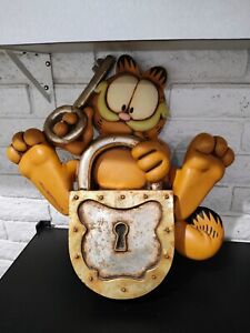 Garfield Cat Collectible Keyrack Closet Figurine Wall Statue Key Rack Decor Rare