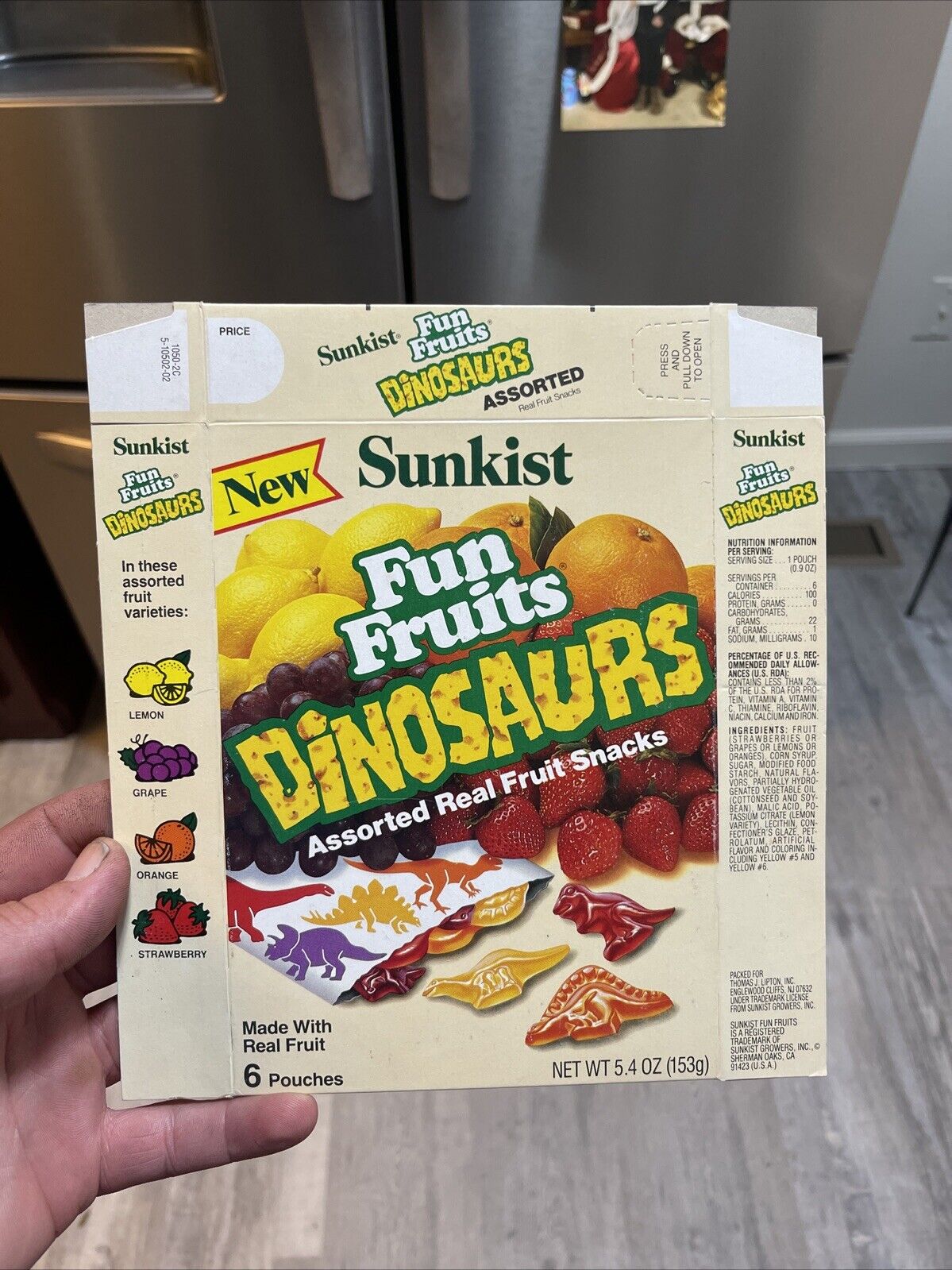 Vintage 1980s Starkist Dinosaurs Fruit Snacks Box Rare NICE