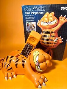 RARE Vintage Garfield Wall Telephone Tyco 1980s Toys NIB New in Box Collectible