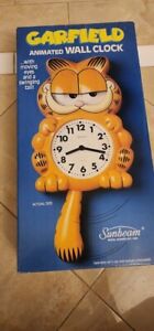 VERY RARE VINTAGE 1978 Garfield Sunbeam Wall Clock Moving Eyes and Tail - NIB