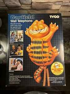 RARE Vintage Garfield Wall Telephone Tyco 1980s Toys NIB New in Box Collectible