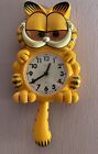 1978 Sunbeam Garfield Wall Clock Moving Eyes Swinging Tail Complete In Box Works