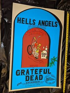 Grateful Dead poster 1971 Hell's Angels Anderson Theater NYC 'perfect condition'