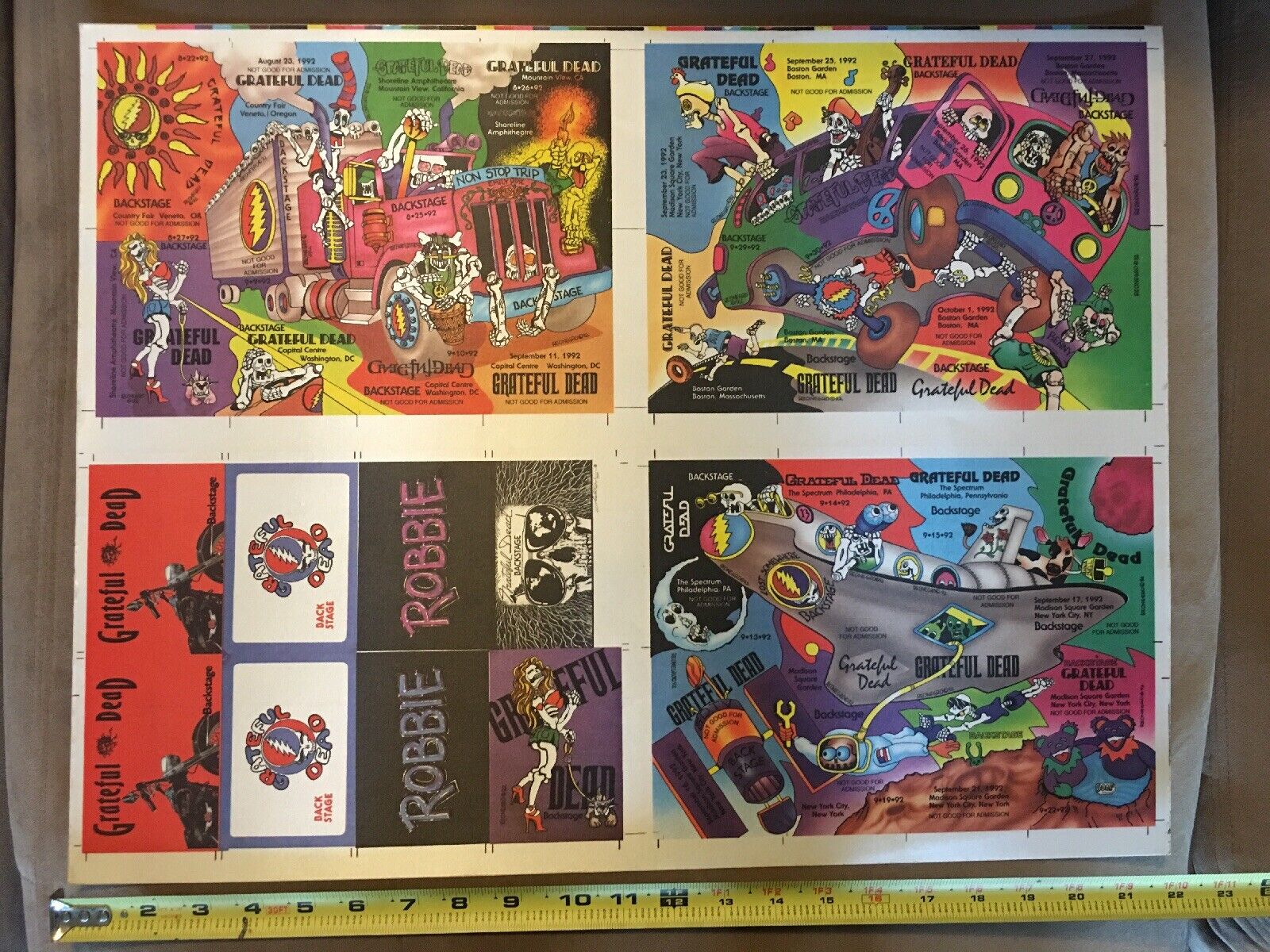 Rare grateful dead backstage pass uncut puzzle Pieces With Scarce Others