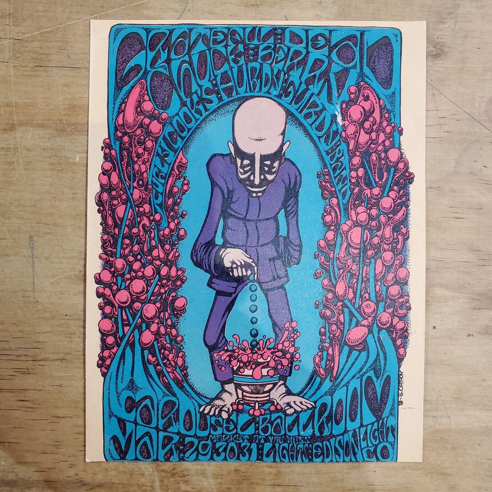 Original Grateful Dead 1968 Carousel Ballroom Handbill Concert Poster AOR-2.163