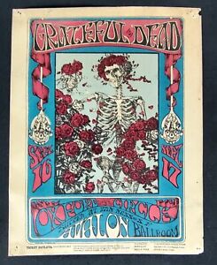 1966 FD 26 /Grateful Dead Skull & Roses Avalon Handbill /Original First Printing