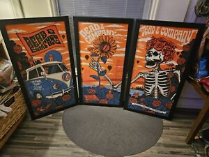 DEAD & COMPANY FINAL TOUR San Francisco CA July '23 Tri Cut 3 Posters Framed New