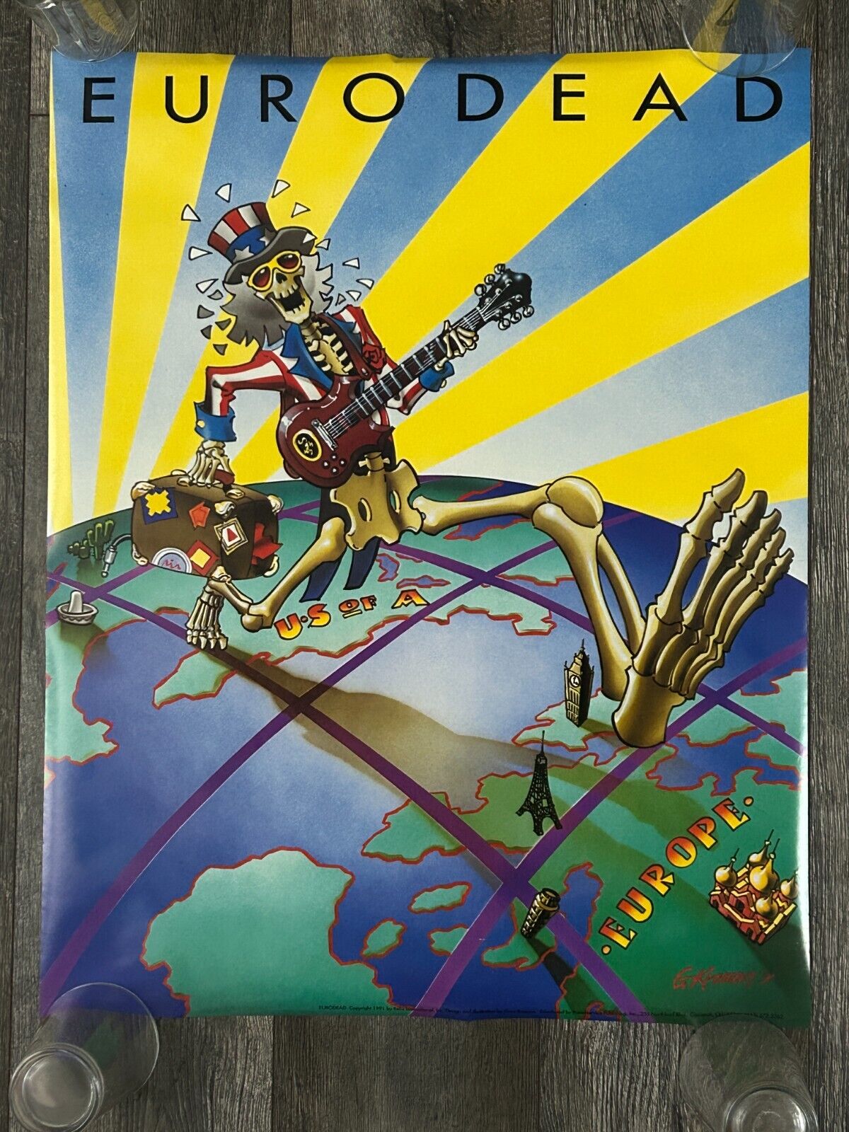 The Grateful Dead EURODEAD Vintage Poster 1991 Gary Kroman Art Classic Rock