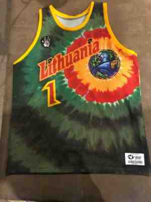 Rare Liquid Blue XL Garcia Lithuania Jersey Worn To Last Indianapolis Dead Show