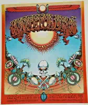 Aoxomoxca Grateful Dead 1969 Orig. 1st Concert Poster Signed Artist Rick Griffin