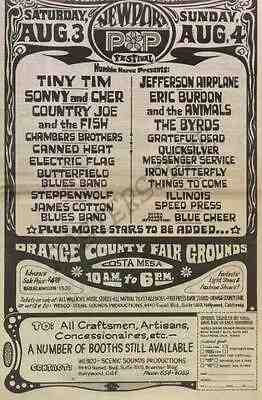 GRATEFUL DEAD BYRDS NEWPORT 1968 CONCERT NEWSPAPER AD POSTER ORIGINAL