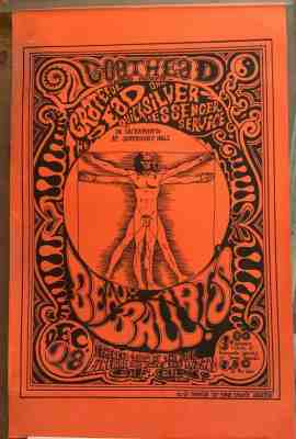 Grateful Dead Quick Silver Messenger Service Beaux Arts Ball 1966 concert poster