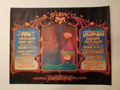 Vintage Fillmore West BG 133 large poster, Grateful Dead, The Who, Quicksilver