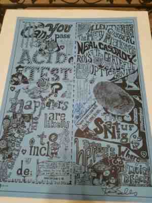 Acid Test Poster Signed by Ken Kesey & Merry Pranksters