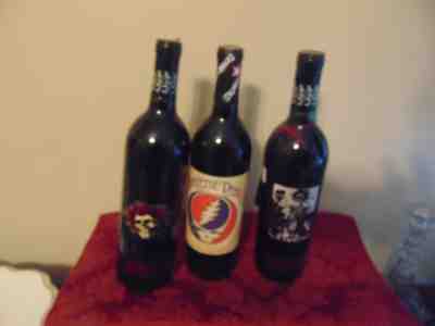 Greatful Dead Collectible Bottles of Wine Dealcoholized Set of 7 