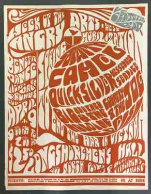 Grateful Dead AOR 2.193 Angry Arts 1966 Original Poster Big Brother Quicksilver