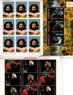 Large Collection 101 Stamps Jerry Garcia Grateful Dead with COA and Sleeves Lot1