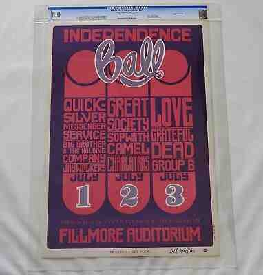 Fillmore Poster BG 14-OP-1: CGC Grade 8.0 Grateful Dead Signed By Wes Wilson