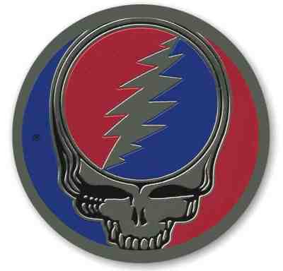 30 NEW 1" Grateful Dead Steal Your Face SYF Decal Metal Brass Sticker Flawless