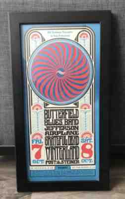 Bill Graham WINTERLAND 1966 Original WES WILSON BG-30 Playbill Poster FRAMED
