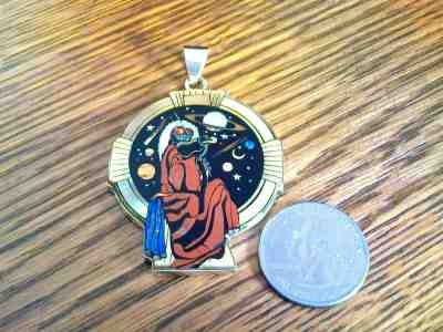 Sterling Silver Grateful Dead Pendant w/Genuine Handcrafted Stone & Shell