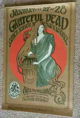 ORIG 1967 GRATEFUL DEAD CONCERT POSTER FD-045 1ST PRINTING FINE!! MOUSE KELLEY
