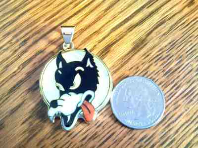 Grateful Dead Logo On Jerry Garcia Guitar Pendant in Sterling Silver