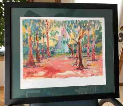 California Mission Jerry Garcia framed lithograph Estate Signed Grateful Dead