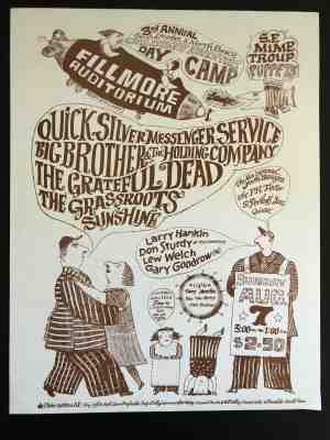 1966 Grateful Dead/Big Brother/Janis Joplin Day Camp Original Handbill, Fillmore