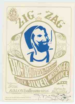 FD14 handbill SIGNED Stanley Mouse 1966 Big brother Quicksilver BG AOR cgc