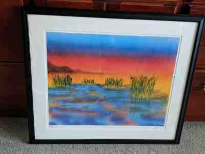 Jerry Garcia Art Hand Signed Lithograph WETLANDS I, Grateful Dead COA # 386/500