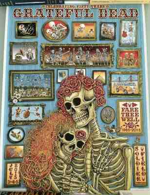 EMEK Grateful Dead Fare Thee Well Poster - Signed and Numbered GD50 Chicago 2015