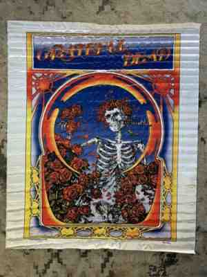 Vintage 1983 Satin Grateful Dead Skull & Roses Tapestry Kelley Jerry Garcia FLS