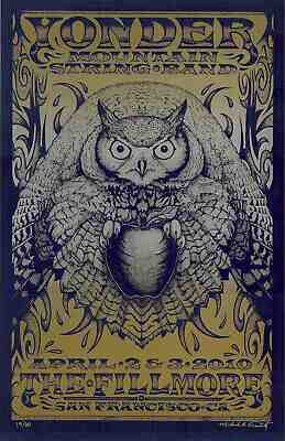MINT/SIGNED Yonder Mountain String Band 2010 Everett Fillmore BLUE Poster 19/60