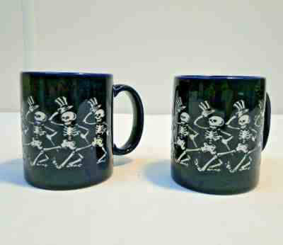 GRATEFUL DEAD Coffee Mugs - Lot of 2 - Dancing Skeletons