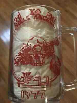 1977 Grateful Dead Band Hells Angels Beer Mug Acid Rock LCD Vintage