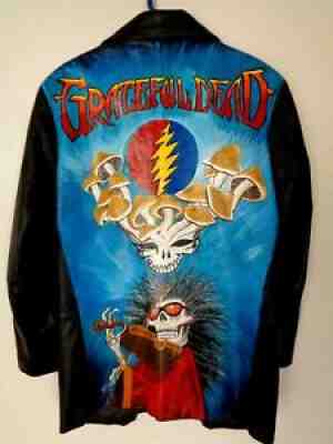 grateful dead jacket custom painted leather one of a kind mens extra large xl