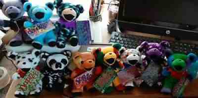 Lot of 10 Grateful Dead Dancing Beanie Bear lot all w/ tags Jerry, Irie, Peggy