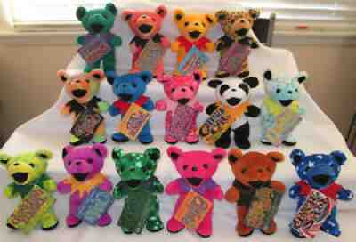 15 NWT GRATEFUL DEAD Liquid Blue Beanie Bears From 1st and 3rd EDITIONS