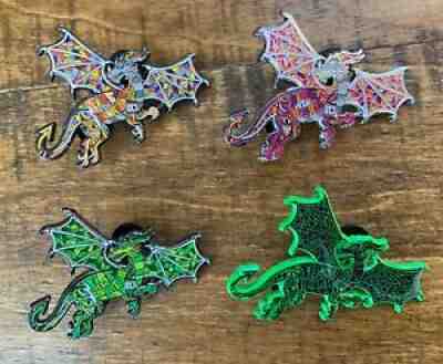 Danny Steinman Grateful Dead Dragons 4 Pin Set - OG, Verde, OGM, Candy Shoppe